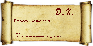 Dobos Kemenes névjegykártya